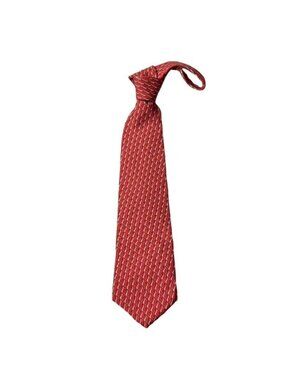 Brooks Brothers Mens Red Patterned Silk Tie Made In USA